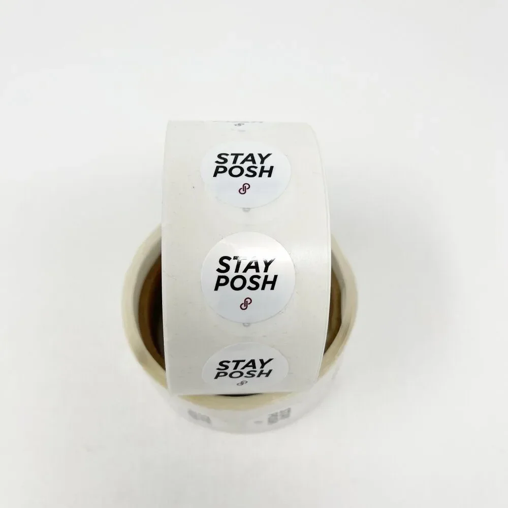 (2 Rolls) Poshmark Stay Posh 1 Inch Round Stickers Envelope Seals 250 Per Roll